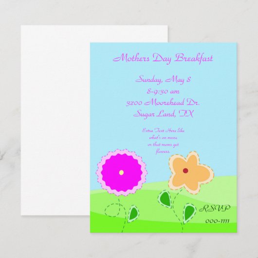 母の日招待状 招待状 (正面/裏面)