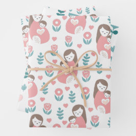 母の日新生児ママ3 ラッピングペーパーシート