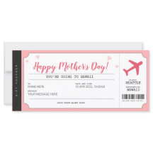 母の日旅行搭乗券のギフト証明書