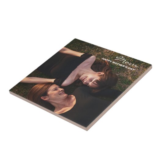 母の日最高の友のカスタム写真 タイル (側面)