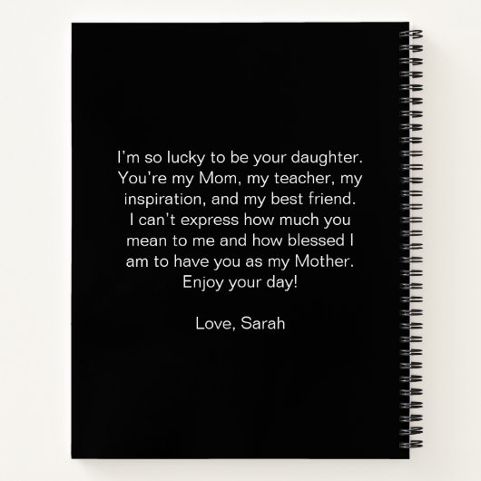 母の日最高の友のカスタム写真 ノートブック (裏面)