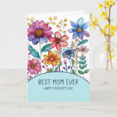 母の日最高の母のおもしろいお洒落フローラ カード (黄色い花)