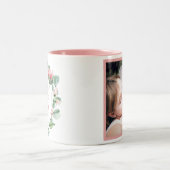 母の日最高の母のフローラかわいらし写真 ツートーンマグカップ (中央)