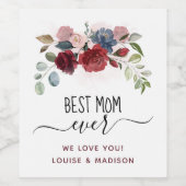 母の日最高の母のフローラ ワインラベル (シングルラベル)