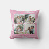 母の日最高の母の写真モダンコラージュのピンク クッション (正面)