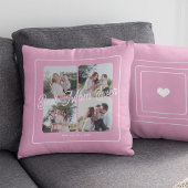 母の日最高の母の写真モダンコラージュのピンク クッション