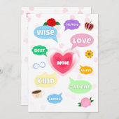 母の日最高の母の言葉雲クイーンクラウンラブ (正面/裏面)