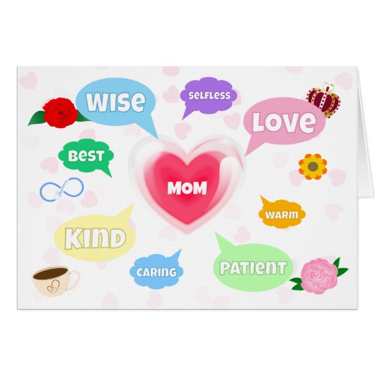 母の日最高の母の言葉雲クイーンクラウンラブ (正面横)