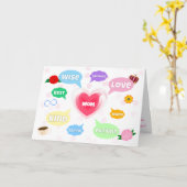 母の日最高の母の言葉雲クイーンクラウンラブ カード (黄色い花)