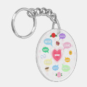 母の日最高の母の言葉雲クイーンクラウンラブ キーホルダー (正面左)