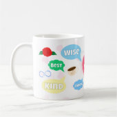 母の日最高の母の言葉雲クイーンクラウンラブ コーヒーマグカップ (左)