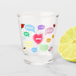 母の日最高の母の言葉雲クイーンクラウンラブ ショットグラス