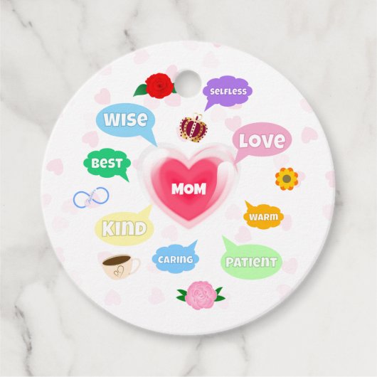 母の日最高の母の言葉雲クイーンクラウンラブ フェイバータグ (正面)