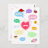 母の日最高の母の言葉雲クイーンクラウンラブ ポストカード (正面/裏面)