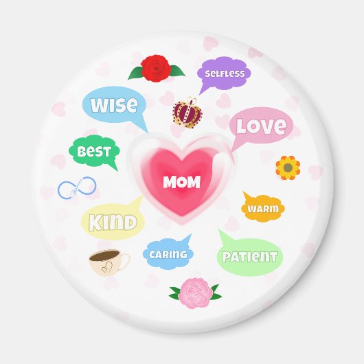 母の日最高の母の言葉雲クイーンクラウンラブ マグネット (正面)