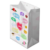 母の日最高の母の言葉雲クイーンクラウンラブ ミディアムペーパーバッグ (正面アングル)