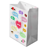 母の日最高の母の言葉雲クイーンクラウンラブ ミディアムペーパーバッグ (裏面アングル)