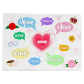 母の日最高の母の言葉雲クイーンクラウンラブ ラージペーパーバッグ (裏面)