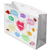 母の日最高の母の言葉雲クイーンクラウンラブ ラージペーパーバッグ (裏面アングル)