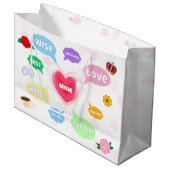 母の日最高の母の言葉雲クイーンクラウンラブ ラージペーパーバッグ (正面アングル)