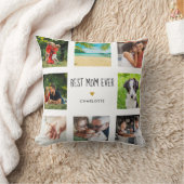 母の日最高の母の過去の写真コラージュ金ゴールドハート クッション (ブランケット)