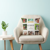 母の日最高の母の過去の写真コラージュ金ゴールドハート クッション (椅子)