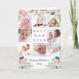母の日最高の母のEVER写真コラージュフローラ カード