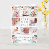母の日最高の母のEVER写真コラージュフローラ カード (黄色い花)