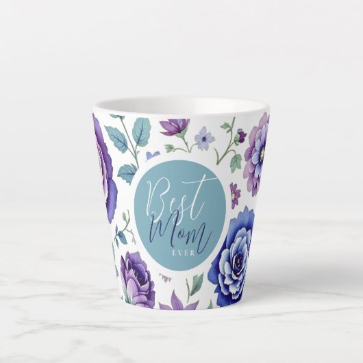 母の日最高の母フローラ カフェラテマグ (正面)