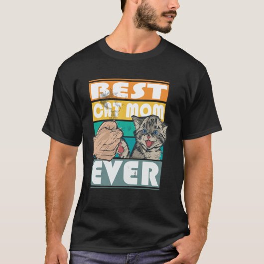 母の日最高の猫ママの飾り Tシャツ (正面)