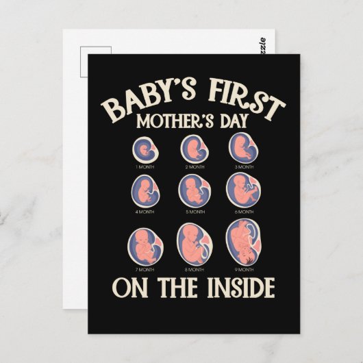 母の日母のかわいいベビー妊娠進化 ポストカード (正面/裏面)