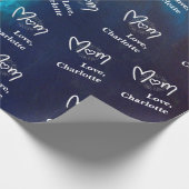 母の日海軍青と金ゴールド抽象芸術地球  ラッピングペーパー (角)