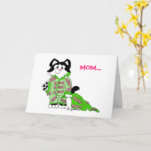 母の日猫のパジャマカード カード (黄色い花)