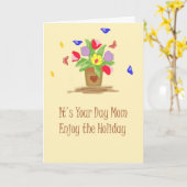 母の日用カード(特別メッセージ付きユーモアのある) カード (黄色い花)