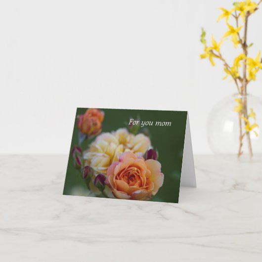 母の日用バラ カード (黄色い花)