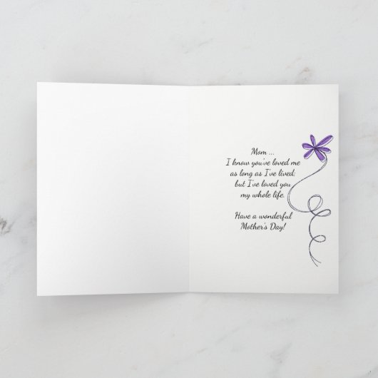 母の日紫スニーカーとデイジーブーケ カード (内部)