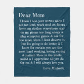 母の日親愛母の手紙パーソナライズされた フリースブランケット (正面)