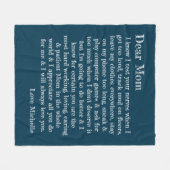 母の日親愛母の手紙パーソナライズされた フリースブランケット (正面(横))