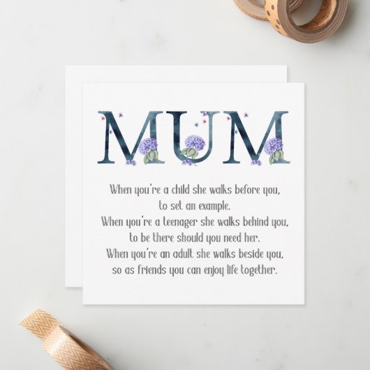 母の日詩 ノートカード (正面/裏面インサイチュ)