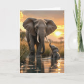 母の日象とベビー カード (正面)