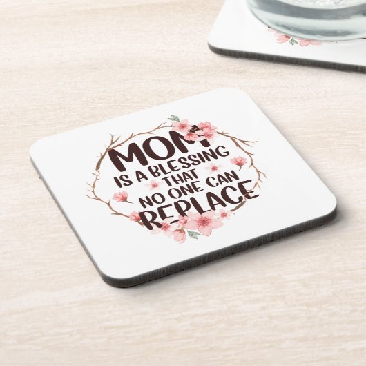 母の日賛美に、母は誰も置き換えられない コースター (左側)