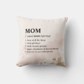 母の日赤面ピンク金ゴールド母の定義名 クッション (正面)