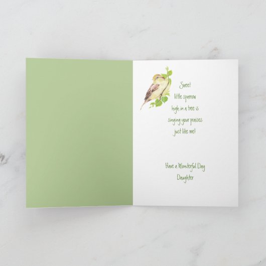 母の日雀の鳥の娘 カード (内部)