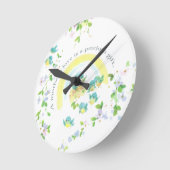 母の日青い愛鳥 ラウンド壁時計 (傾斜)