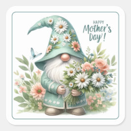 母の日魔法:お洒落格言喜び スクエアシール