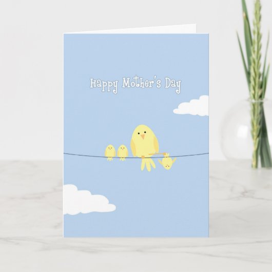 母の日鳥の挨拶状 カード (正面)