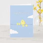 母の日鳥の挨拶状 カード (黄色い花)