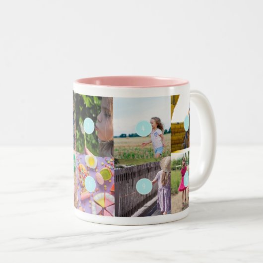 母の日10写真コラージュマグ ツートーンマグカップ (正面右)
