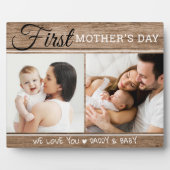 母の日2フォトコラージュ素朴ウッド フォトプラーク (正面)