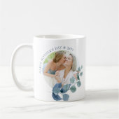 母の日2写真ユーカリ葉写真枠 コーヒーマグカップ (左)